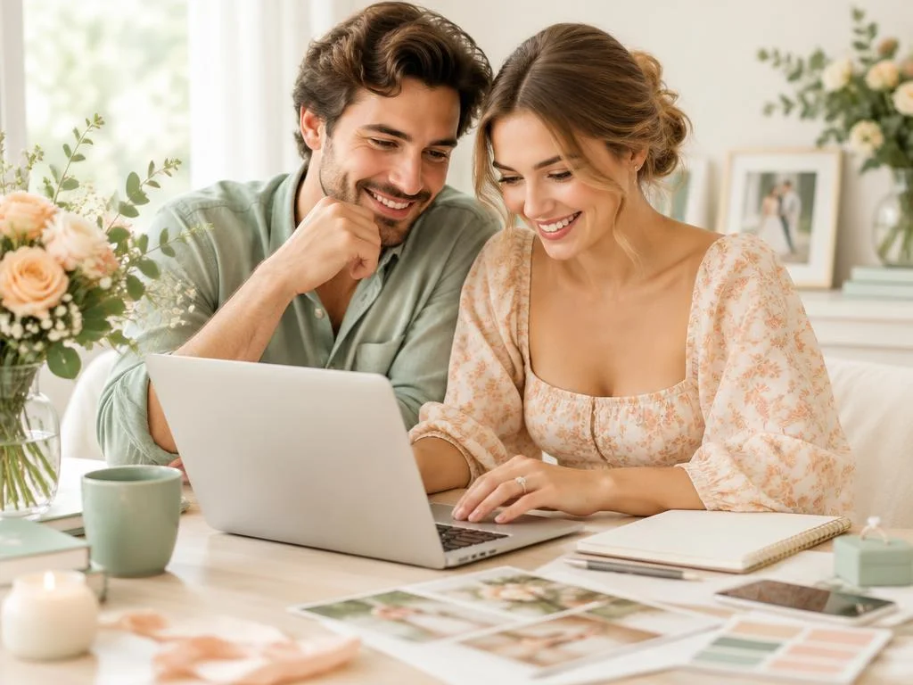 Paar fragt den Hochzeitstermin online an